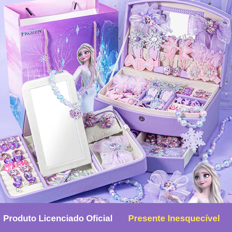 Porta-Joias Infantil Disney Elsa Princess Para Meninas - imagem 3